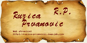 Ružica Prvanović vizit kartica